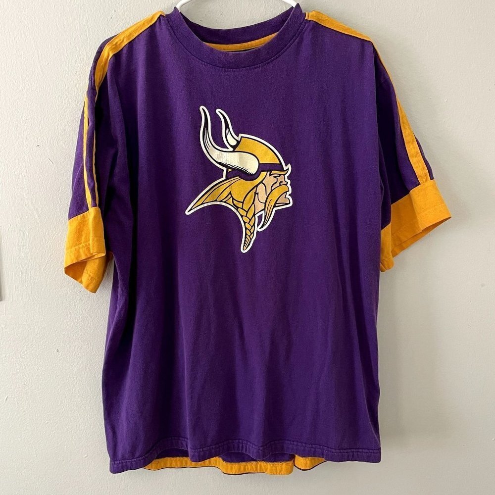 NFL Minnesota Vikings purple yellow large cotton jersey top comfortable football